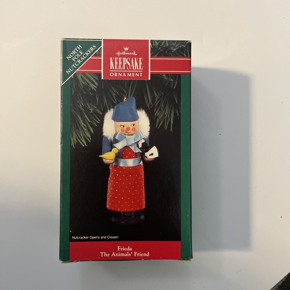 Hallmark Ornament North Pole Nutcrackers Frieda 1992 Blue Red Excellent Vintage